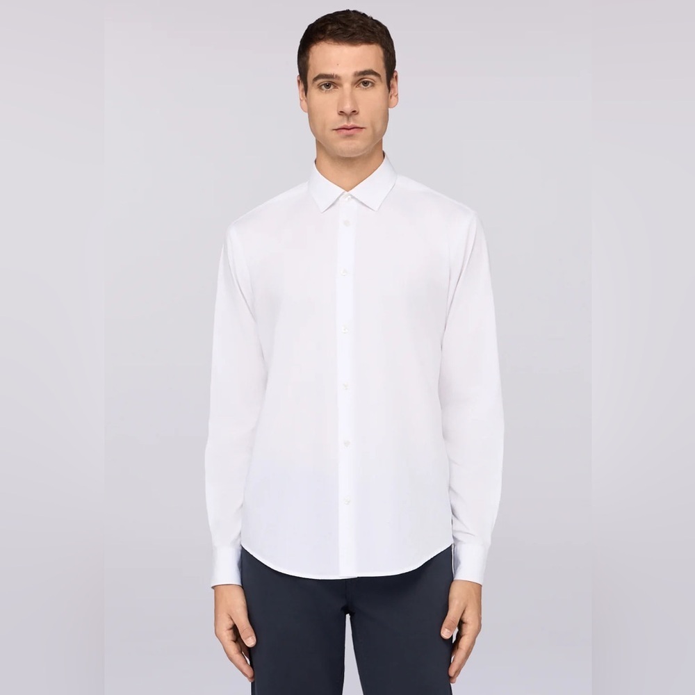 NWOT Regular Cut Button-Up Shirt Trussardi Jeans Logo Designer Men - Size L